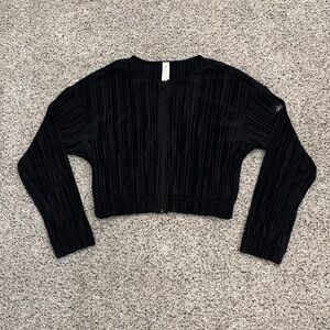 Alo micro plisse jacket, black, medium